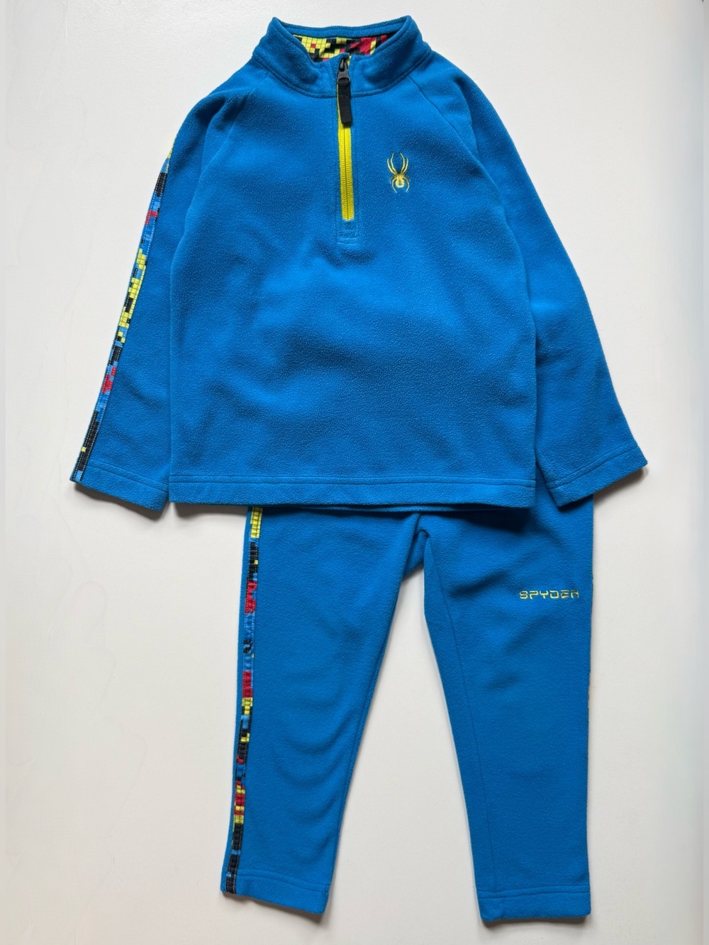 Spyder Kids Unisex Blue Speed Fleece Set - Size 4